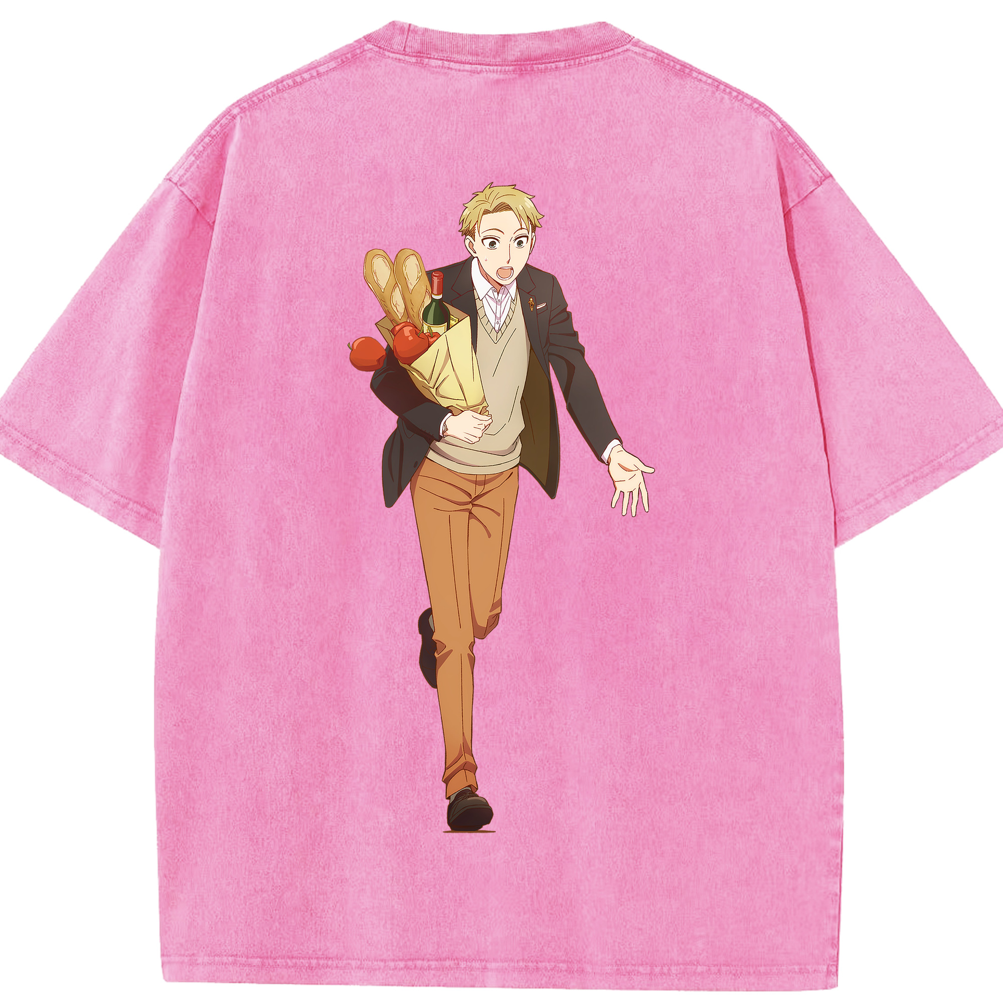 （画像用） SPY×FAMILY间谍家家酒 綿100% ヴィンテージ風 半袖Tシャツ（背面プリント）